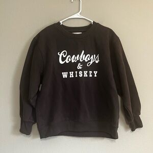 Panache Apparel Cowboys & Whiskey sweatshirt Charcoal comfy crewneck size small